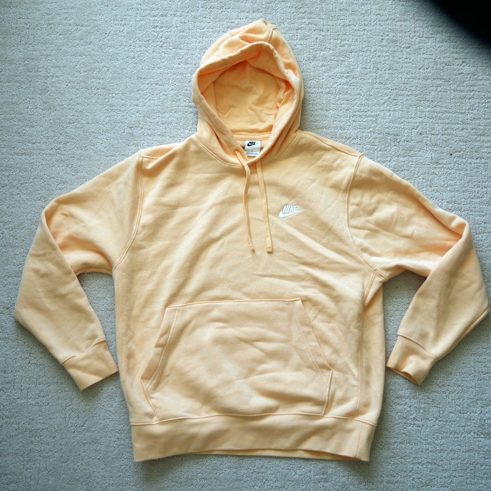 Nike Sportswear Club Fleece Hoodie Mens Large Peach Apricot Orange BV2654-824